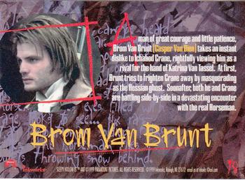1999 Inkworks Sleepy Hollow #79 Brom Van Brunt Back