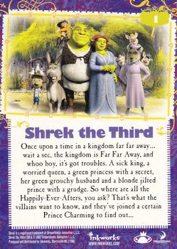 2007 Inkworks Shrek the Third #1 Shrek the Third Premium Trading Cards Back