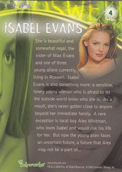 2000 Inkworks Roswell #4 Isabel Evans Back