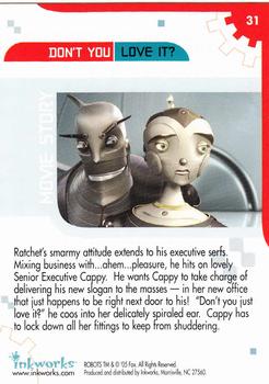 2005 Inkworks Robots the Movie #31 Don't You Love It? Back
