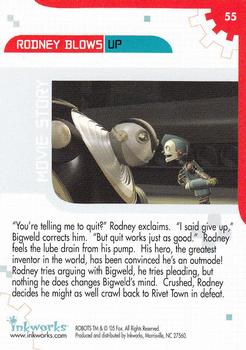 2005 Inkworks Robots the Movie #55 Rodney Blows Up Back