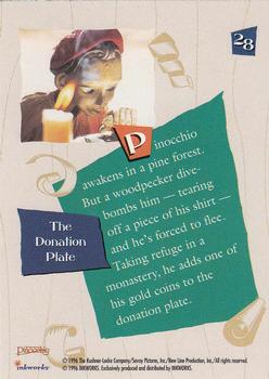 1996 Inkworks Pinocchio #28 The Donation Plate Back