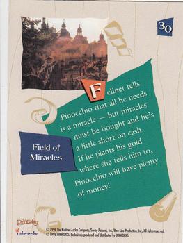 1996 Inkworks Pinocchio #30 Field of Miracles Back