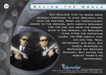 2002 Inkworks Men in Black II #34 Saving the World Back