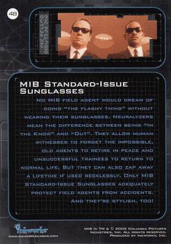 2002 Inkworks Men in Black II #48 MIB Standard-Issue Sunglasses Back