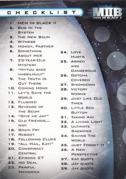 2002 Inkworks Men in Black II #81 Checklist Front