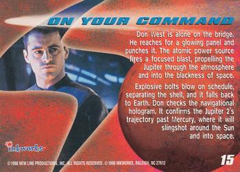 1998 Inkworks Lost in Space Movie #15 On Your Command Back