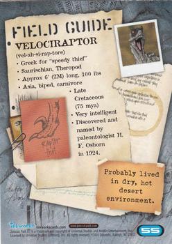 2001 Inkworks Jurassic Park III 3D #55 Velociraptor Back