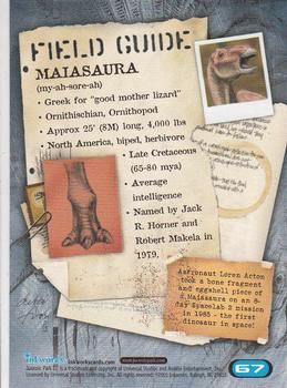 2001 Inkworks Jurassic Park III 3D #67 Maiasaura Back
