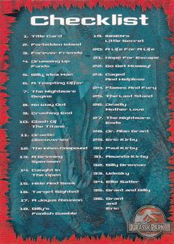2001 Inkworks Jurassic Park III 3D #72 Checklist Front
