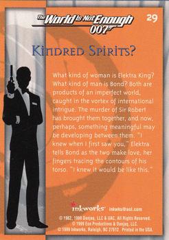 1999 Inkworks James Bond The World Is Not Enough #29 Kindred Spirits? Back