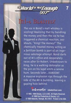 1999 Inkworks James Bond The World Is Not Enough #7 MI-6 Blasted! Back