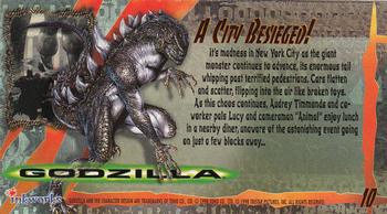 1998 Inkworks Godzilla Supervue #10 A City Besieged! Back