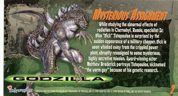 1998 Inkworks Godzilla Supervue #2 Mysterious Assignment Back
