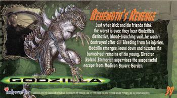 1998 Inkworks Godzilla Supervue #39 Behemoth's Revenge Back