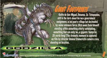 1998 Inkworks Godzilla Supervue #4 Giant Footprints Back