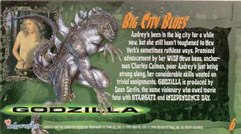 1998 Inkworks Godzilla Supervue #6 Big City Blues Back