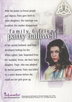 2003 Inkworks Charmed Power of Three #13 Patty Halliwell Back