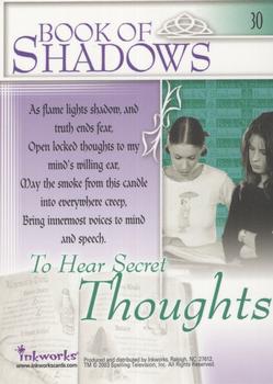 2003 Inkworks Charmed Power of Three #30 To Hear Secret Thoughts Back