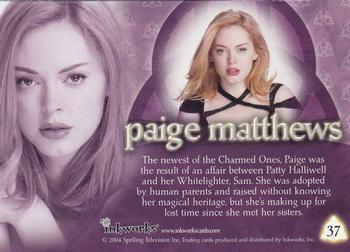 2004 Inkworks Charmed Connections #37 Paige Matthews Back