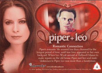 2004 Inkworks Charmed Connections #4 Piper + Leo: Romantic Connection Back