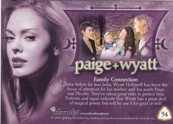 2004 Inkworks Charmed Connections #54 Paige + Wyatt: Family Connection Back