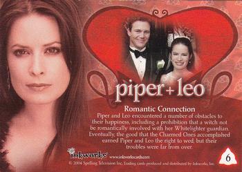 2004 Inkworks Charmed Connections #6 Piper + Leo: Romantic Connection Back