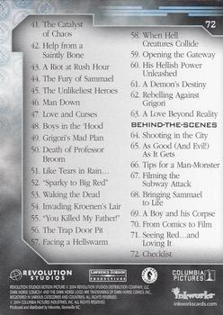 2004 Inkworks Hellboy #72 Checklist Back
