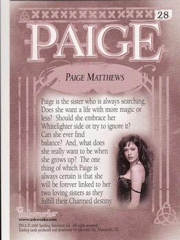 2006 Inkworks Charmed Destiny #28 Paige Matthews Back