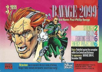 1993 SkyBox Marvel Universe - Red Foil 2099 #3 Ravage 2099 Back