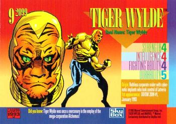 1993 SkyBox Marvel Universe - Red Foil 2099 #9 Tiger Wylde Back