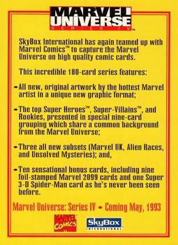 1993 SkyBox Marvel Universe - Promos #NNO Silver Sable Back