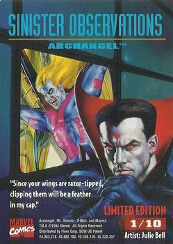 1995 Marvel Fleer Ultra X-Men Sinister Observations You Pick Finish Your Set 