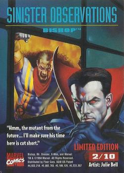 1995 Fleer Ultra X-Men - Sinister Observations #2 Bishop Back