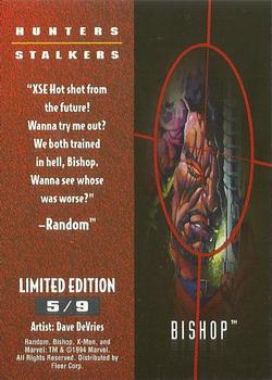 1995 Fleer Ultra X-Men - Hunters & Stalkers Silver #5 Bishop Back