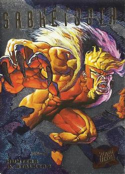 1995 Fleer Ultra X-Men - Hunters & Stalkers Silver #6 Sabretooth Front