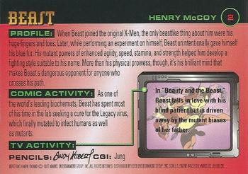 1995 Ultra X-Men Chromium - Gold Signature #2 Beast Back