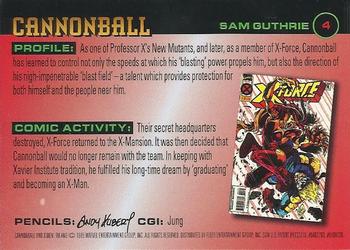 1995 Ultra X-Men Chromium - Gold Signature #4 Cannonball Back
