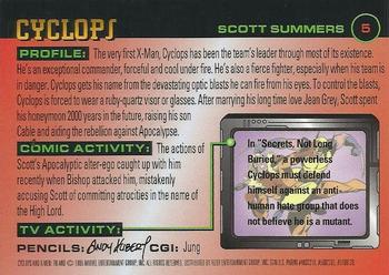 1995 Ultra X-Men Chromium - Gold Signature #5 Cyclops Back