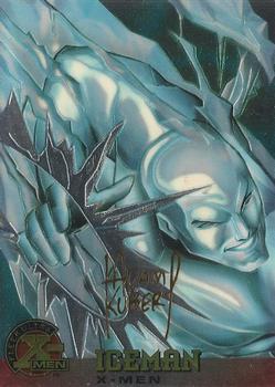 1995 Ultra X-Men Chromium - Gold Signature #7 Iceman Front
