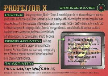 1995 Ultra X-Men Chromium - Gold Signature #9 Professor X Back