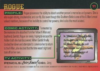 1995 Ultra X-Men Chromium - Gold Signature #11 Rogue Back