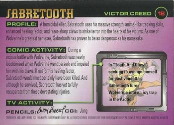 1995 Ultra X-Men Chromium - Gold Signature #18 Sabretooth Back