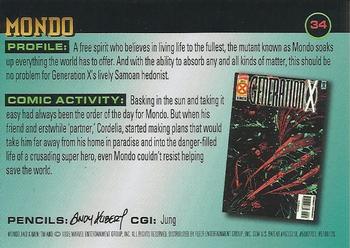 1995 Ultra X-Men Chromium - Gold Signature #34 Mondo Back
