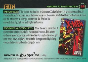 1995 Ultra X-Men Chromium - Gold Signature #36 Skin Back