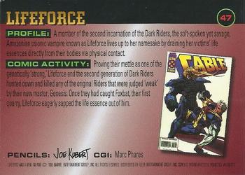 1995 Ultra X-Men Chromium - Gold Signature #47 Lifeforce Back
