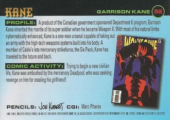 1995 Ultra X-Men Chromium - Gold Signature #52 Kane Back