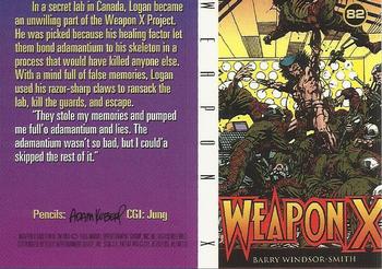 1995 Ultra X-Men Chromium - Gold Signature #82 Weapon X Back