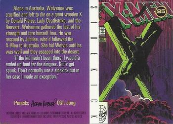 1995 Ultra X-Men Chromium - Gold Signature #85 Sidekick Back