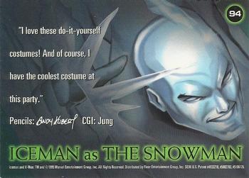 1995 Ultra X-Men Chromium - Gold Signature #94 Iceman Back